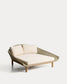 Lettino doppio Olbia in rattan sintetico e legno massiccio 100% teak FSC