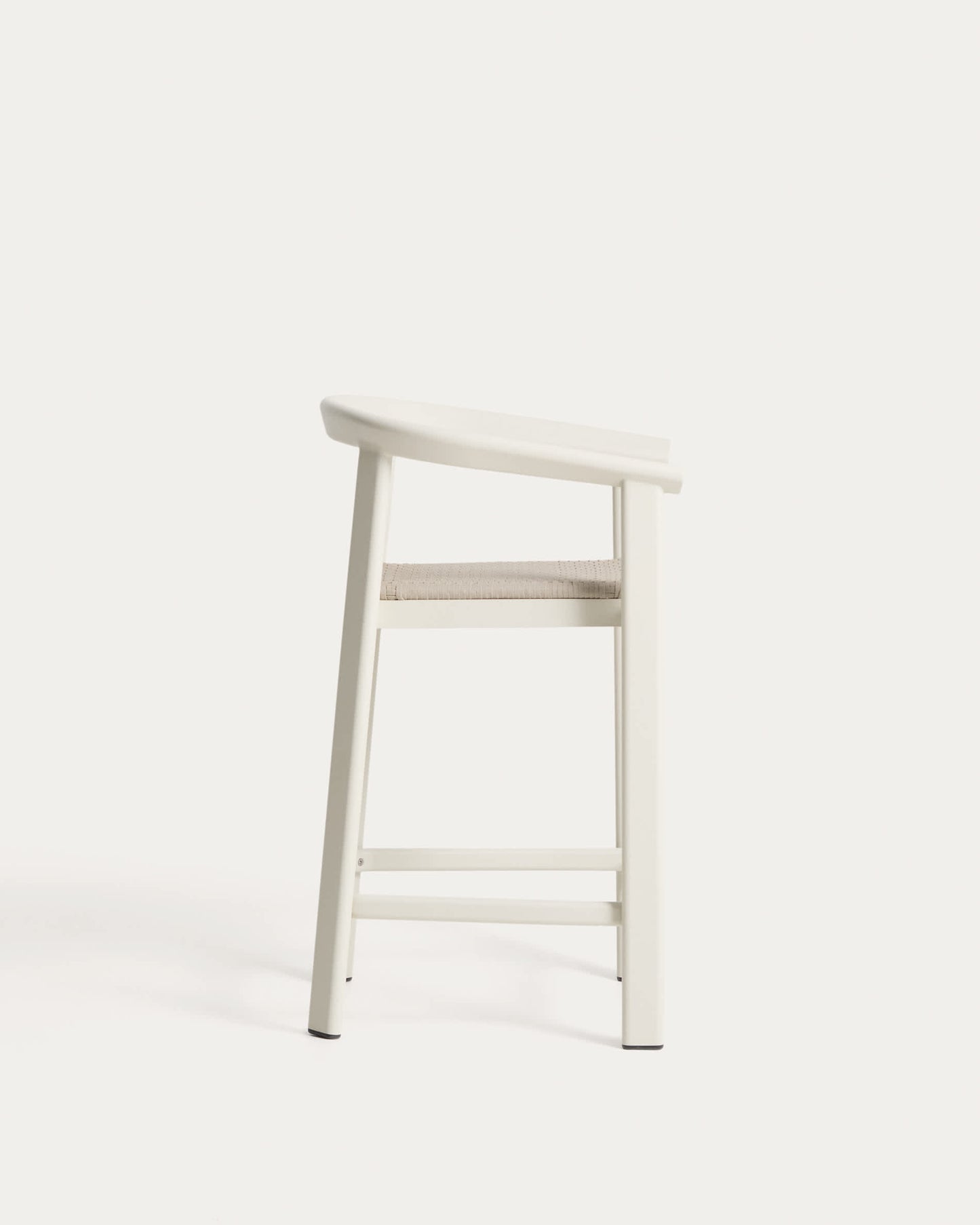Sgabello Erice in alluminio e corda color écru 65 cm