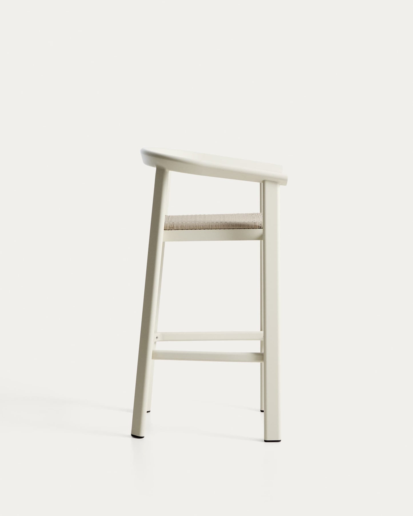 Sgabello Erice in alluminio e corda color écru 75 cm
