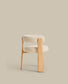 Sedia da esterno Granite a 3 gambe beige con gambe in legno massiccio di teak finitura tono naturale FSC 100%