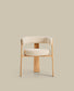 Sedia da esterno Granite a 3 gambe beige con gambe in legno massiccio di teak finitura tono naturale FSC 100%