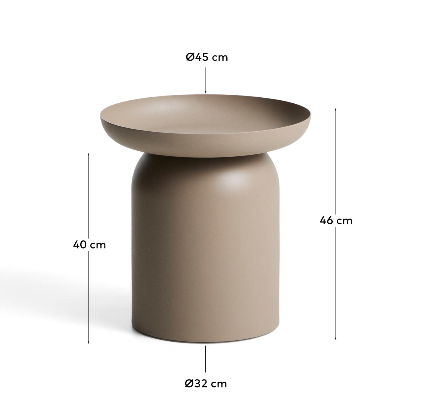 Tavolino da appoggio Arcola in alluminio beige Ø 45 cm