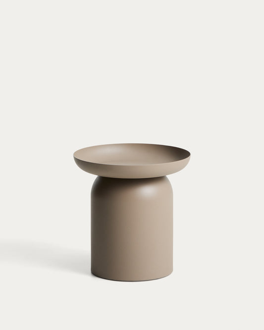 Tavolino da appoggio Arcola in alluminio beige Ø 45 cm