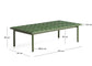 Tavolino da caffè Maurina in acciaio zincato verde con piastrelle verdi 122 x 61 cm