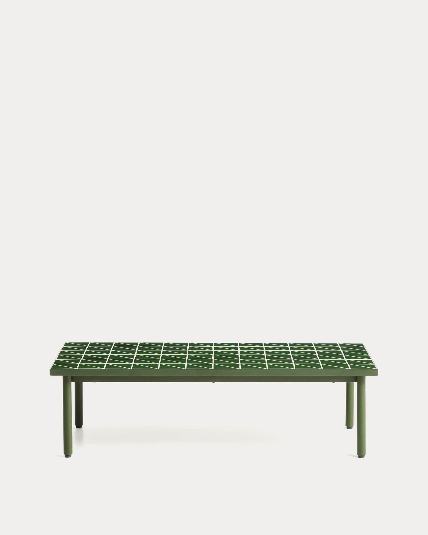 Tavolino da caffè Maurina in acciaio zincato verde con piastrelle verdi 122 x 61 cm
