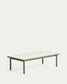 Tavolino Maurina in acciaio zincato verde con piastrelle écru 122 x 61 cm