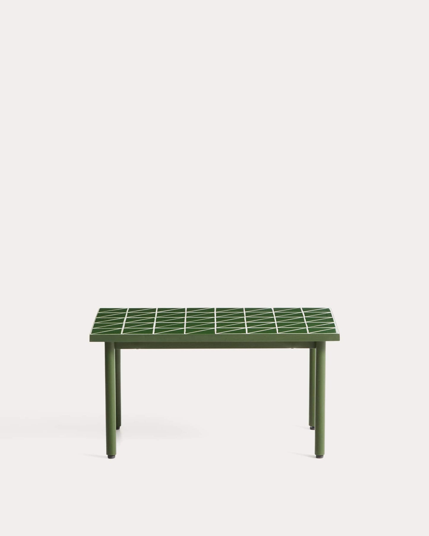 Tavolino da appoggio Maurina in acciaio zincato verde con piastrelle verdi 81 x 51 cm