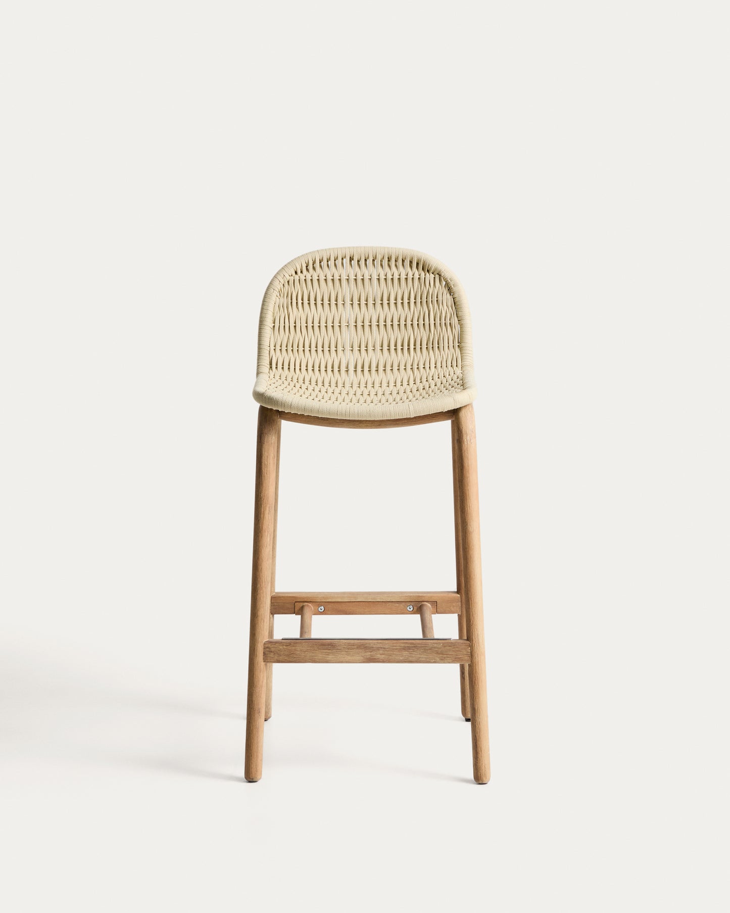 Sgabello Alipa in legno massiccio di acacia e corda ecru 75 cm FSC 100%