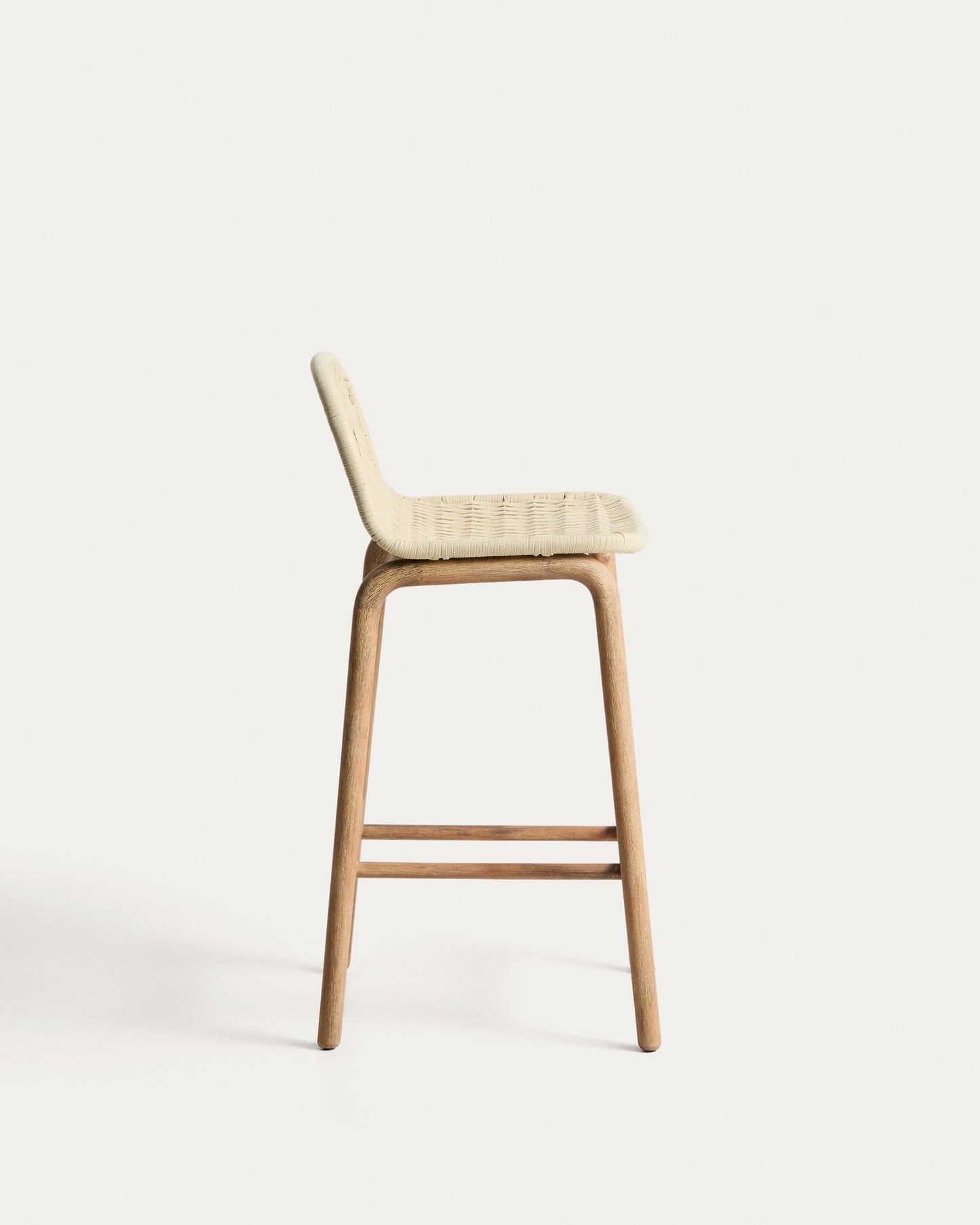 Sgabello Alipa in legno massiccio di acacia e corda ecru 75 cm FSC 100%