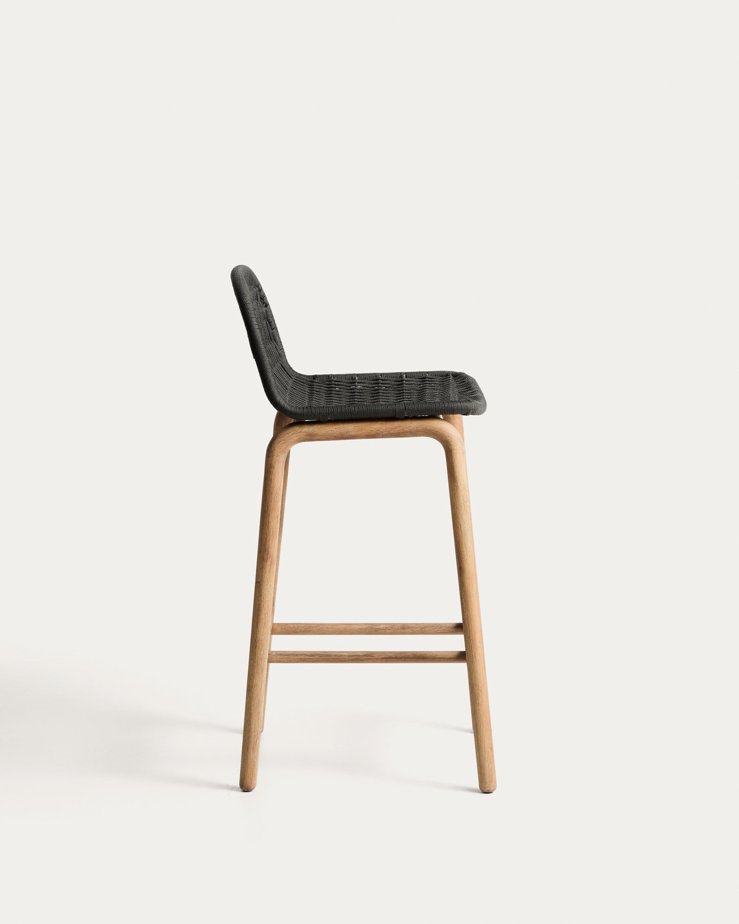 Sgabello Alipa in legno massiccio di acacia e corda grigio scuro 75 cm FSC 100%