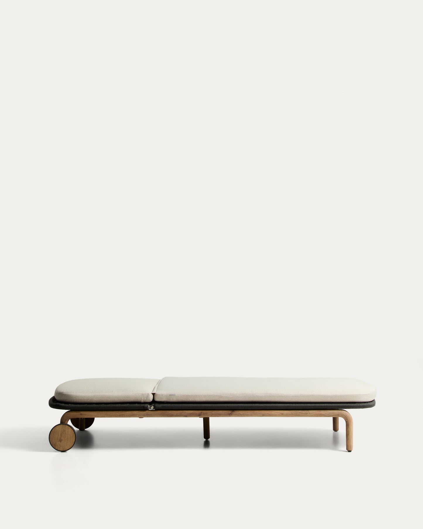 Lettino Alipa in legno massiccio di acacia e corda grigio scuro FSC 100%