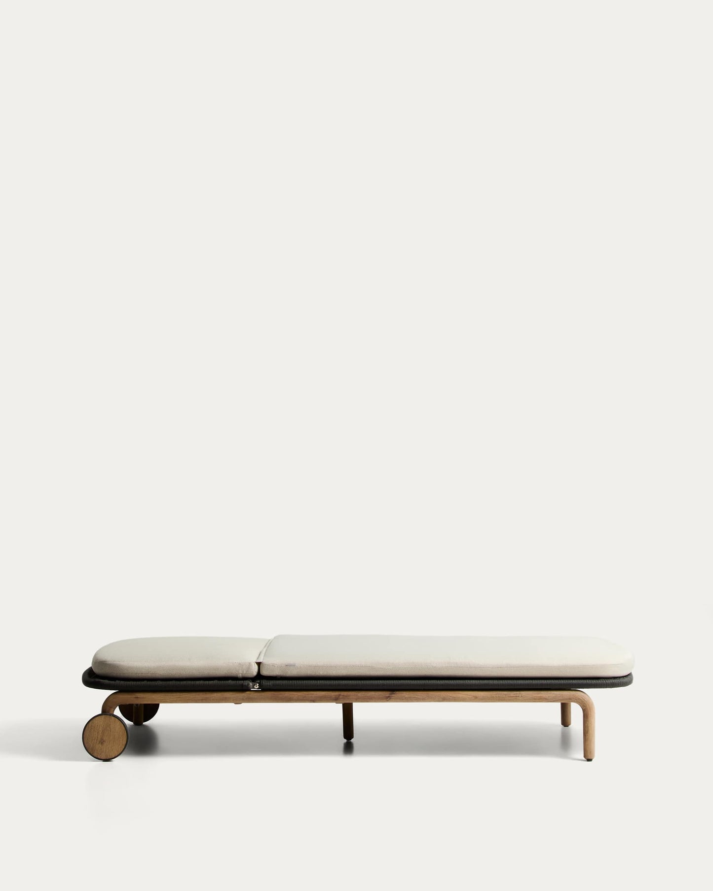 Lettino Alipa in legno massiccio di acacia e corda grigio scuro FSC 100%