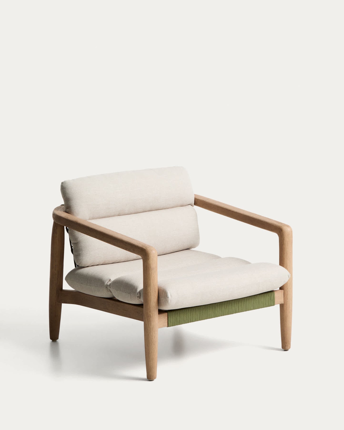 Poltrona Menfi in legno massiccio di acacia e corda verde FSC 100%