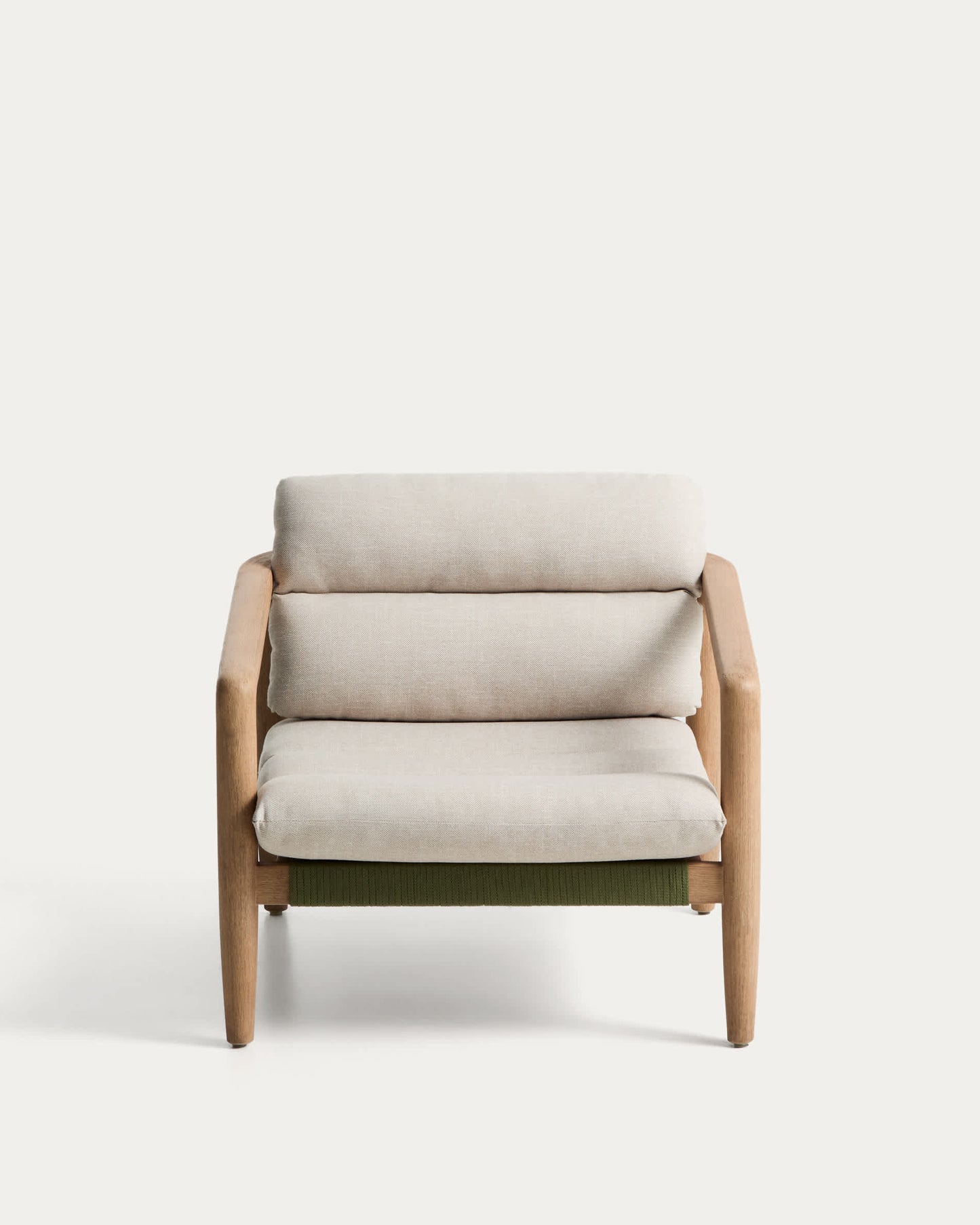 Poltrona Menfi in legno massiccio di acacia e corda verde FSC 100%