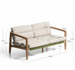 Divano Menfi a 2 posti in legno massiccio di acacia e corda verde 136 cm FSC 100%