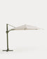 Ombrellone eccentrico Noli beige con struttura in alluminio verde 300 x 420 cm