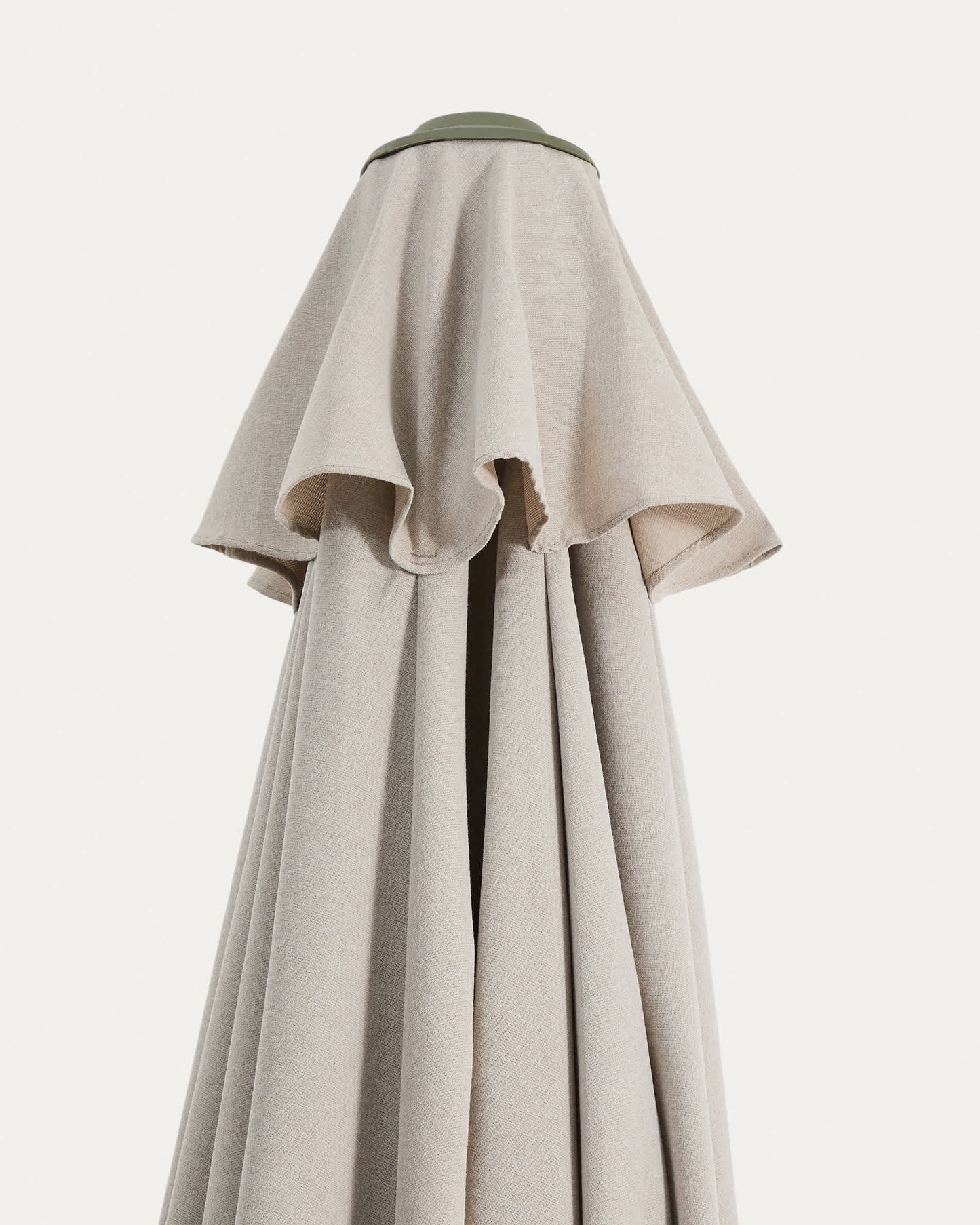 Ombrellone con palo centrale Milna beige con struttura in acciaio verde Ø 300 cm