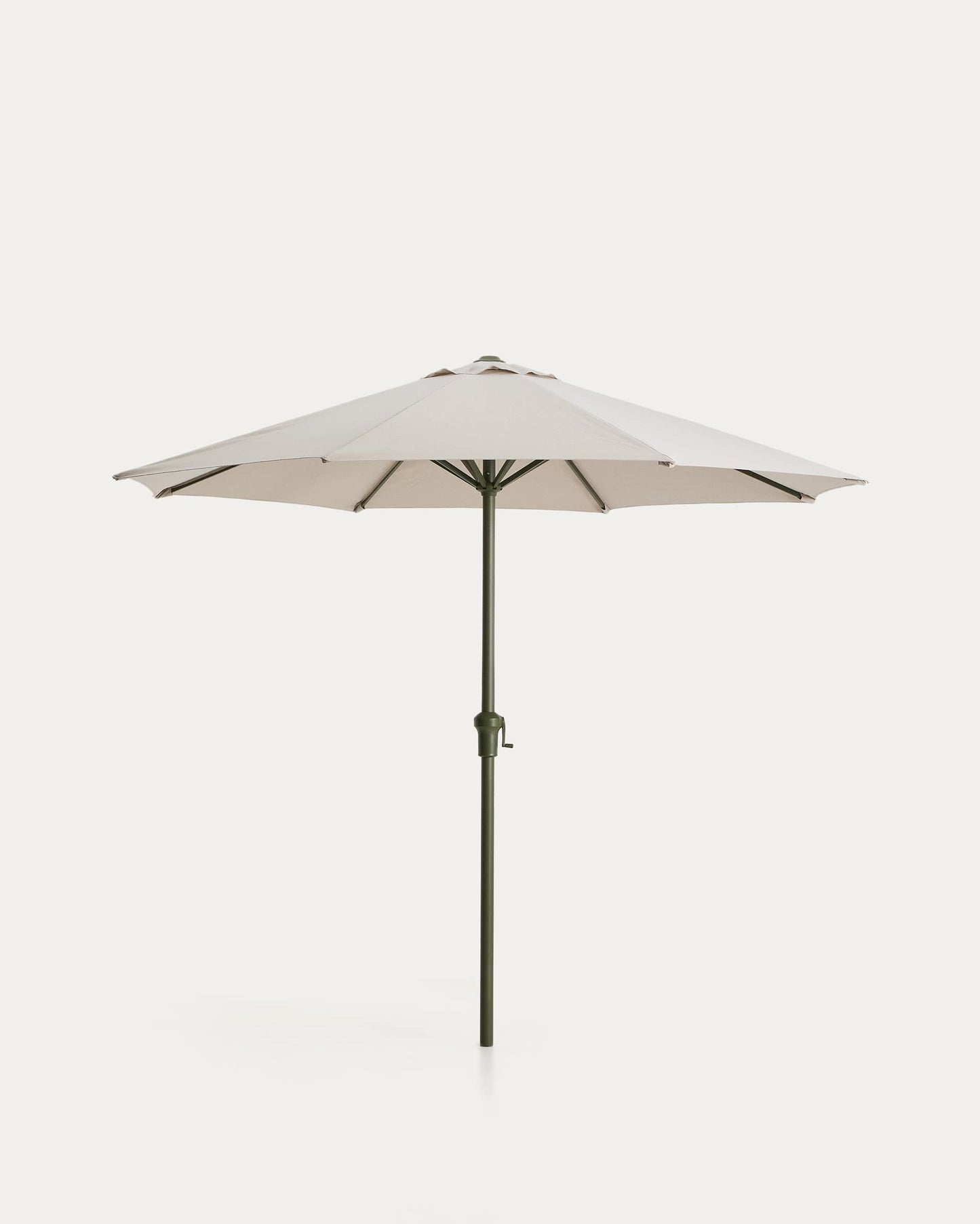 Ombrellone con palo centrale Milna beige con struttura in acciaio verde Ø 300 cm