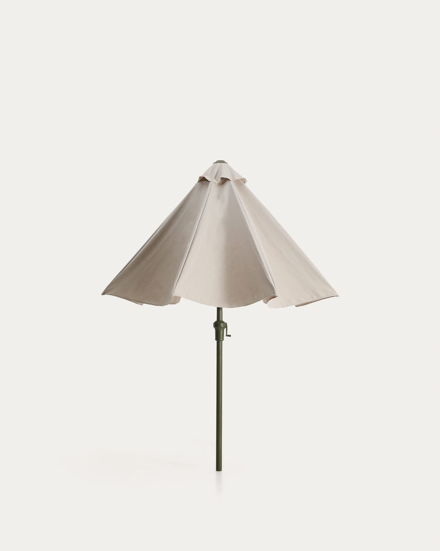 Ombrellone con palo centrale Milna beige con struttura in acciaio verde Ø 300 cm