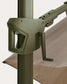 Ombrellone eccentrico Noli beige con struttura in alluminio verde 300 x 300 cm