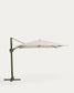 Ombrellone eccentrico Noli beige con struttura in alluminio verde 300 x 300 cm