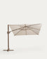 Ombrellone eccentrico Noli beige con struttura in alluminio tortora 300 x 300 cm