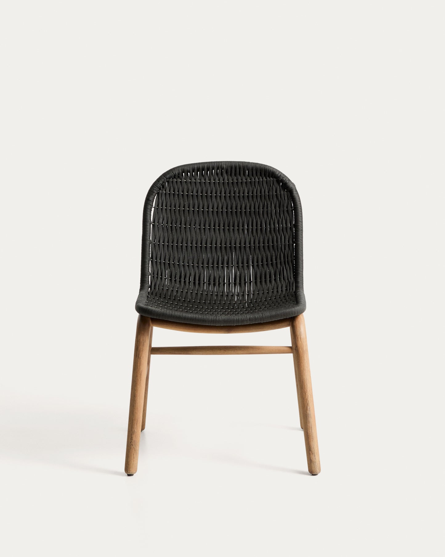Sedia Alipa in legno massiccio di acacia e corda grigio scuro