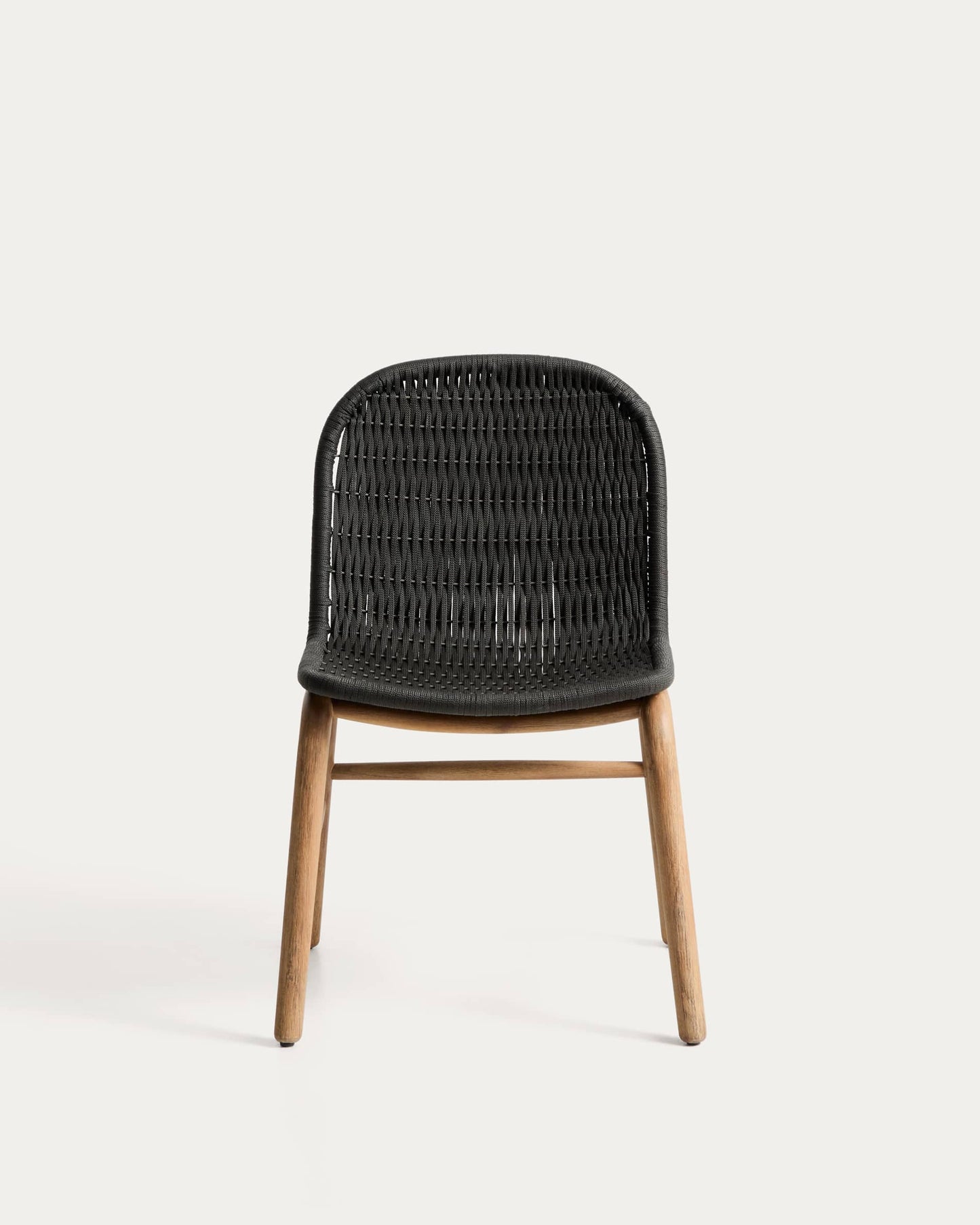 Sedia Alipa in legno massiccio di acacia e corda grigio scuro