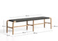 Panca Alipa in legno massiccio di acacia e corda grigio scuro 180 cm