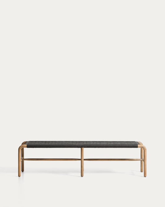 Panca Alipa in legno massiccio di acacia e corda grigio scuro 180 cm