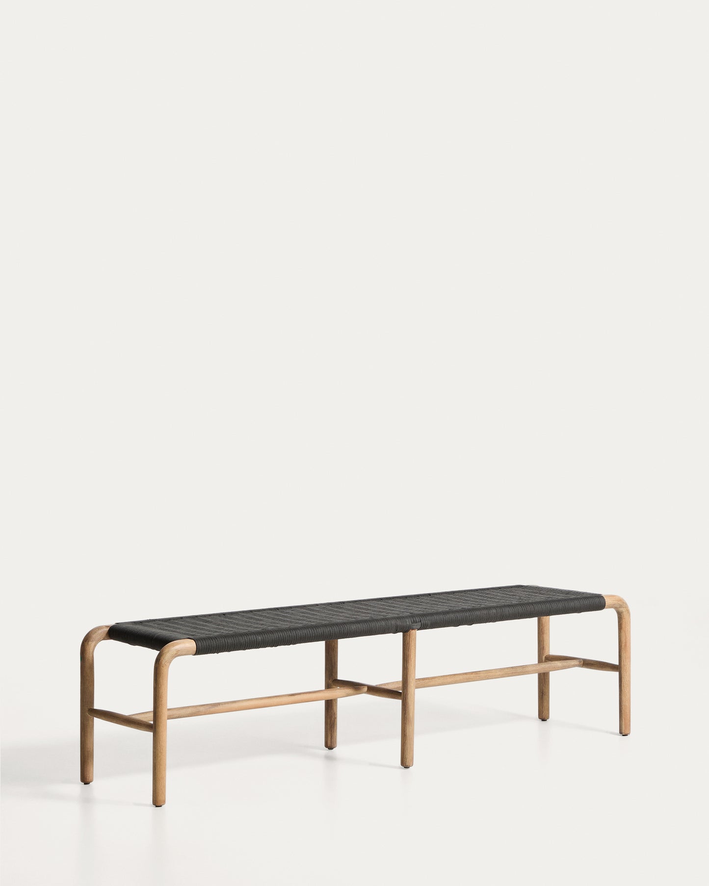 Panca Alipa in legno massiccio di acacia e corda grigio scuro 180 cm