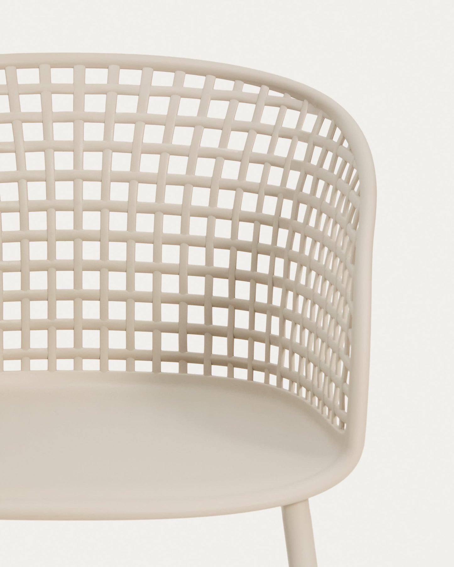 Sedia da esterno Tenaro in plastica con struttura in acciaio beige
