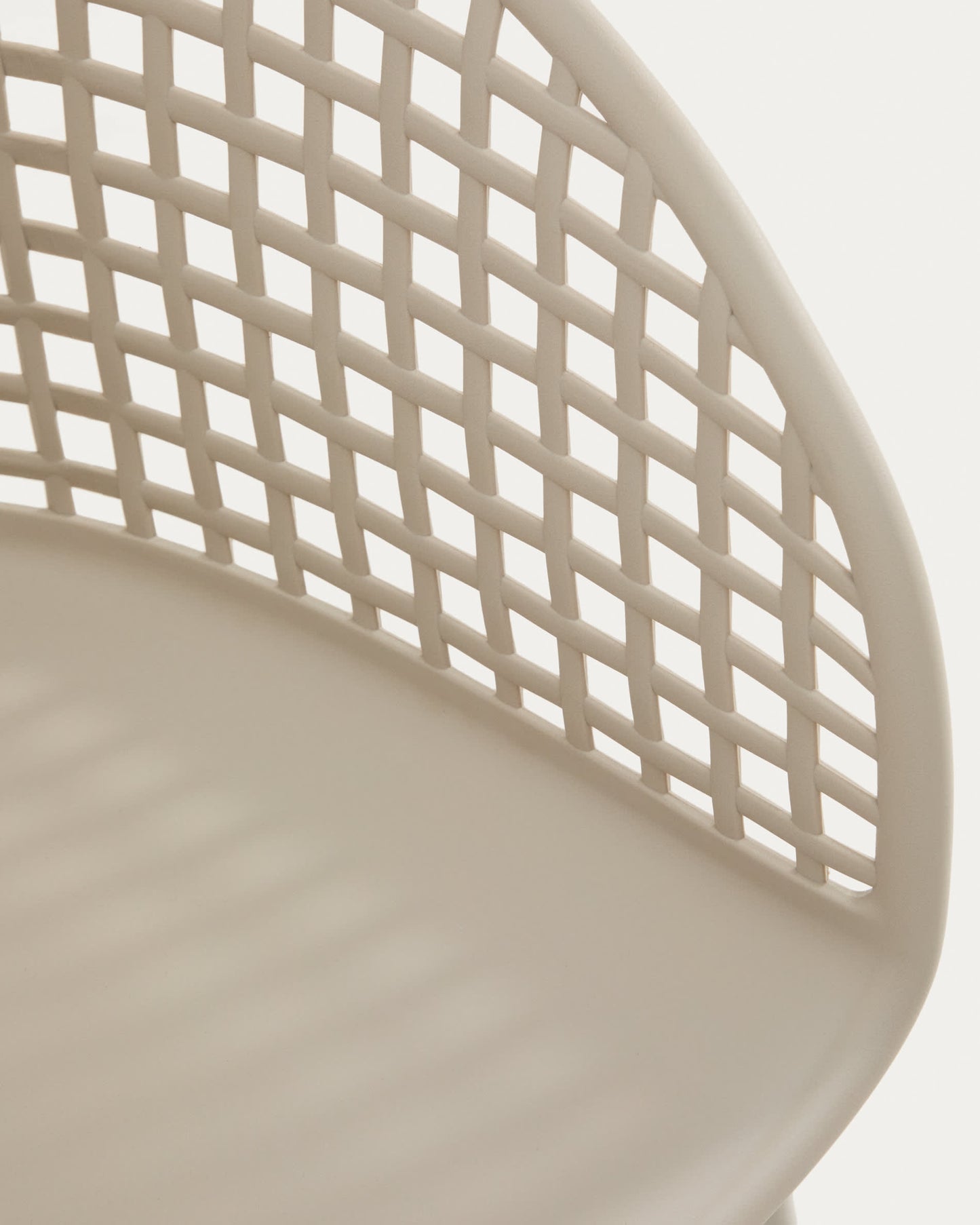 Sedia da esterno Tenaro in plastica con struttura in acciaio beige