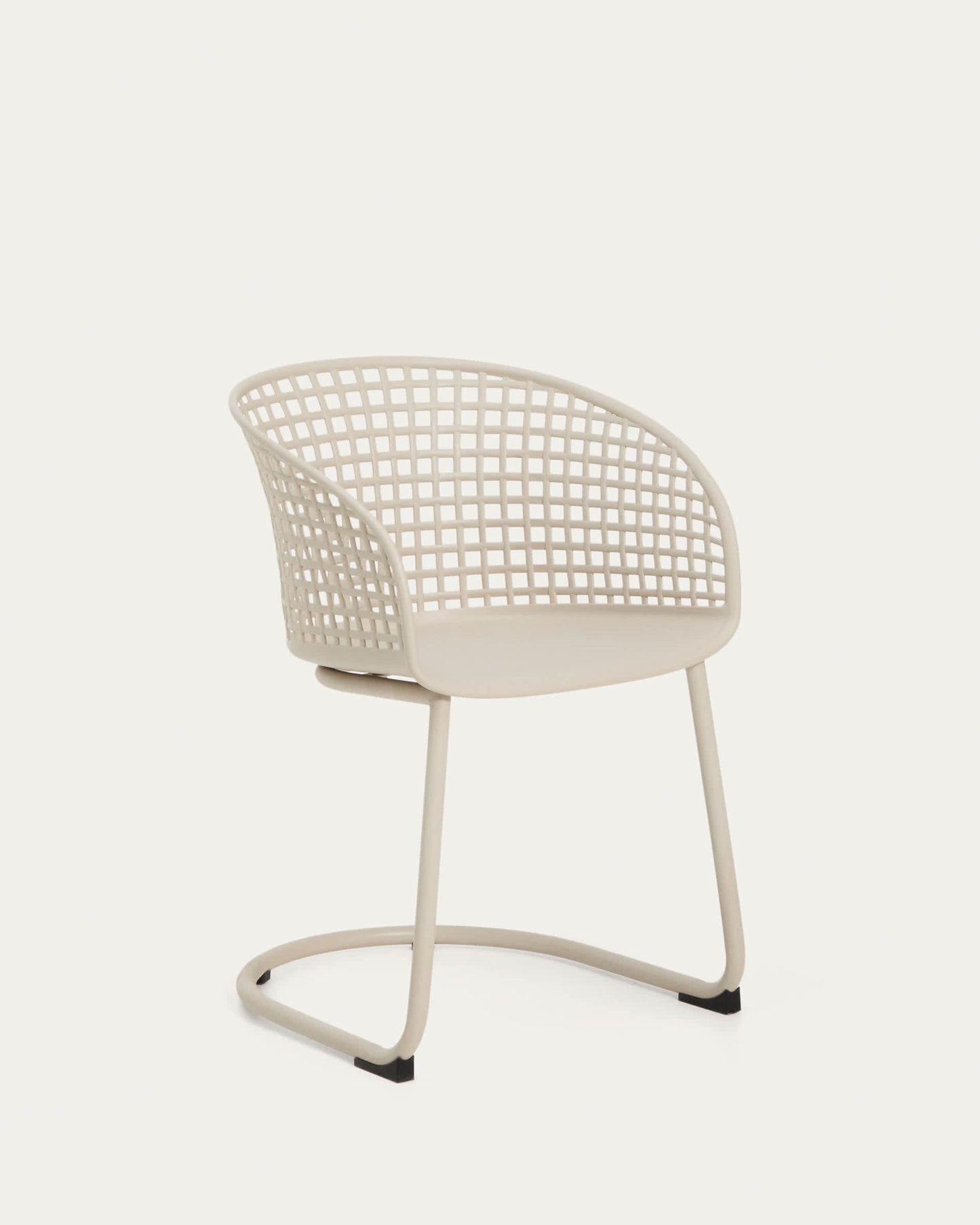 Sedia da esterno Tenaro in plastica con struttura in acciaio beige