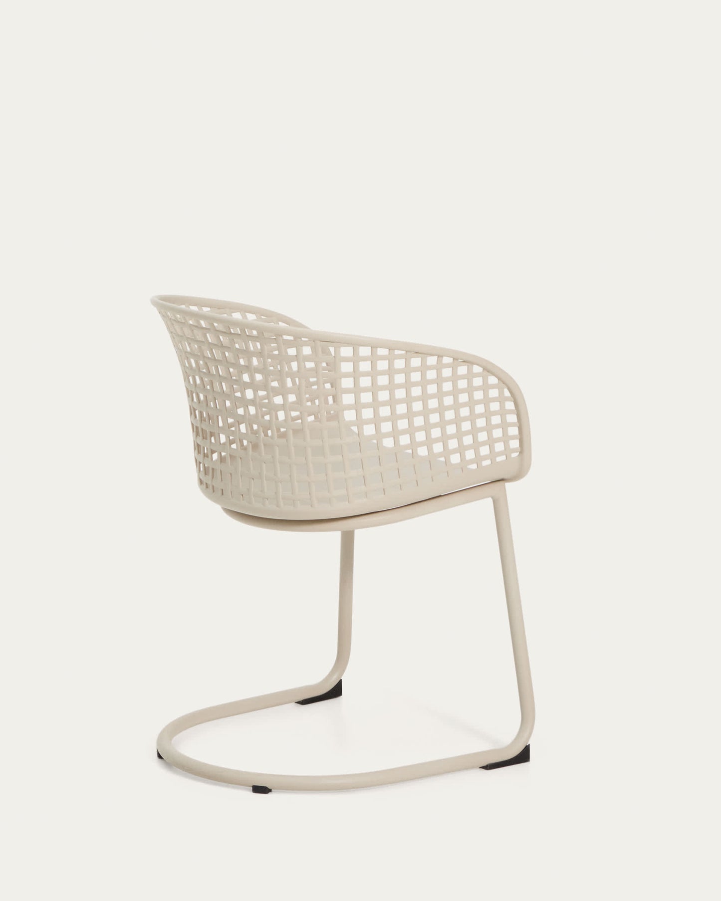 Sedia da esterno Tenaro in plastica con struttura in acciaio beige