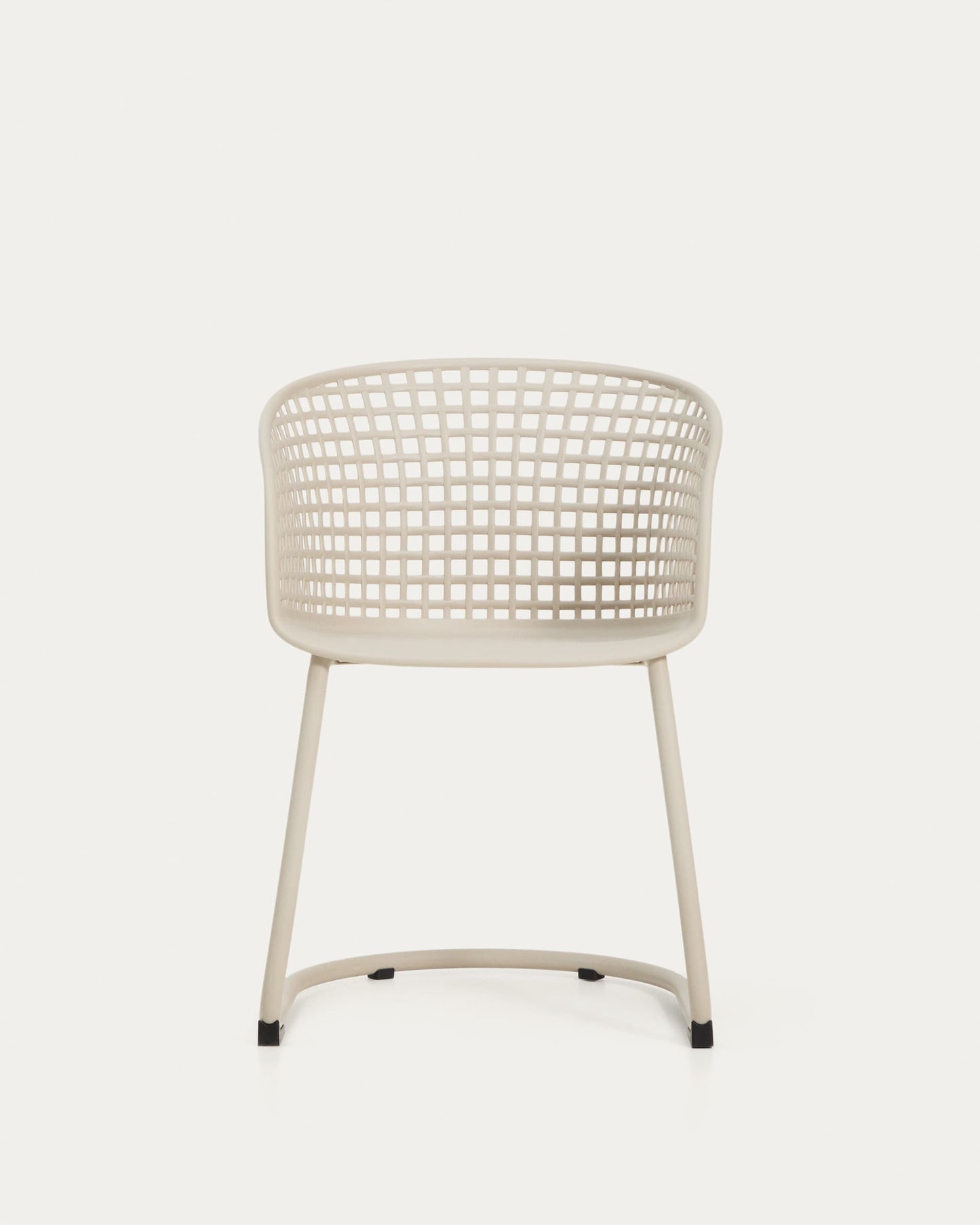Sedia da esterno Tenaro in plastica con struttura in acciaio beige