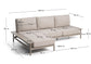 Divano Vathi a 3 posti in alluminio con chaise longue sinistra tortora 250 x 159 cm
