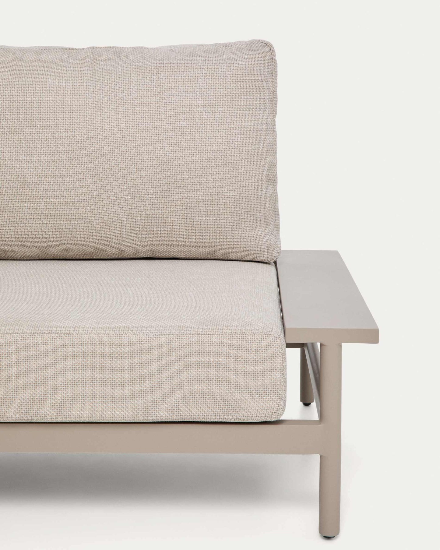Divano Vathi a 3 posti in alluminio con chaise longue sinistra tortora 250 x 159 cm