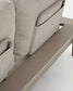 Divano Vathi a 3 posti in alluminio con chaise longue destra tortora 250 x 159 cm