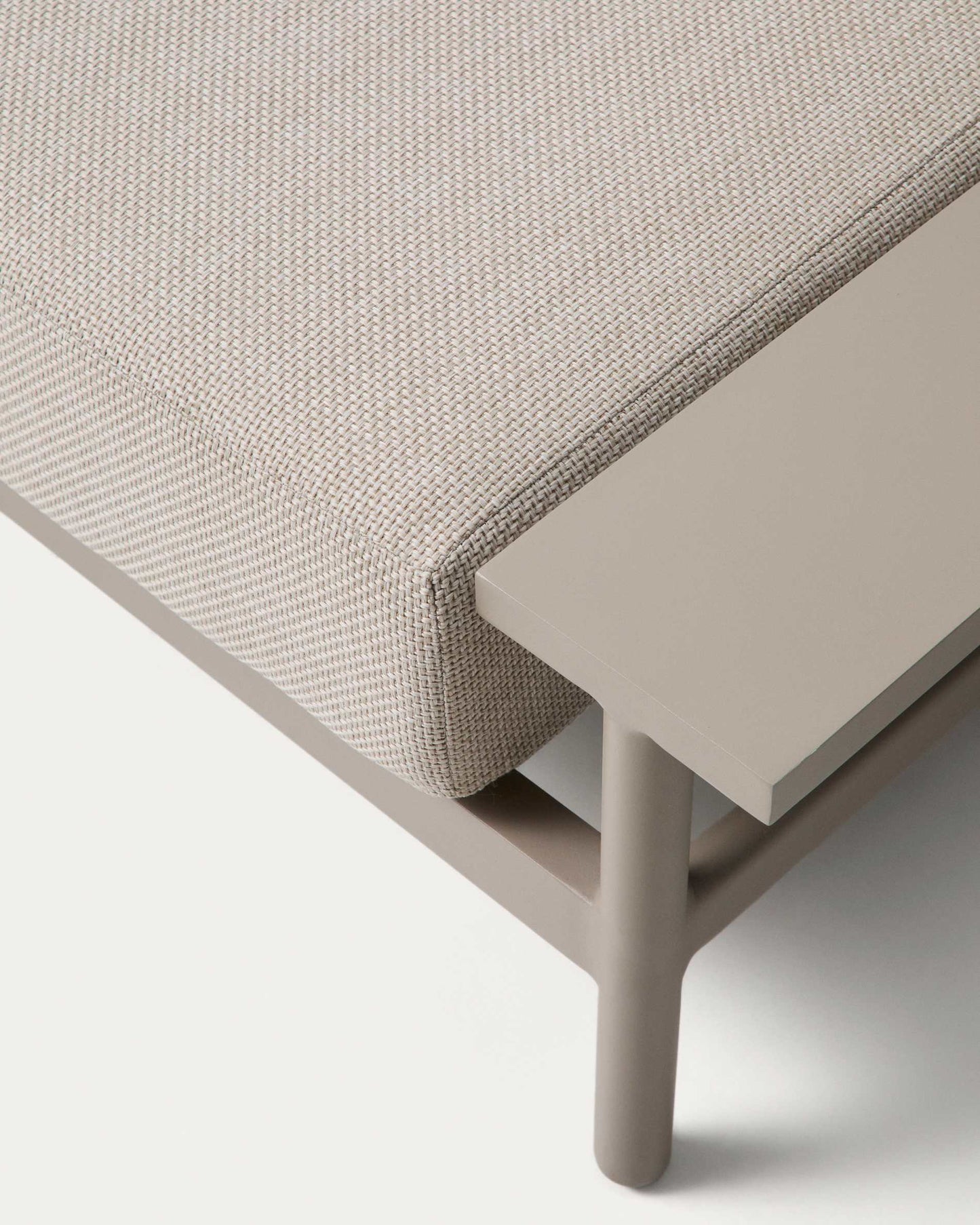 Divano Vathi a 3 posti in alluminio con chaise longue destra tortora 250 x 159 cm
