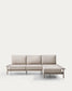 Divano Vathi a 3 posti in alluminio con chaise longue destra tortora 250 x 159 cm