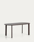 Tavolo ovale Erice in alluminio e vetro temperato marrone 180 x 90 cm
