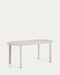 Tavolo ovale Erice in alluminio e vetro temperato écru 180 x 90 cm
