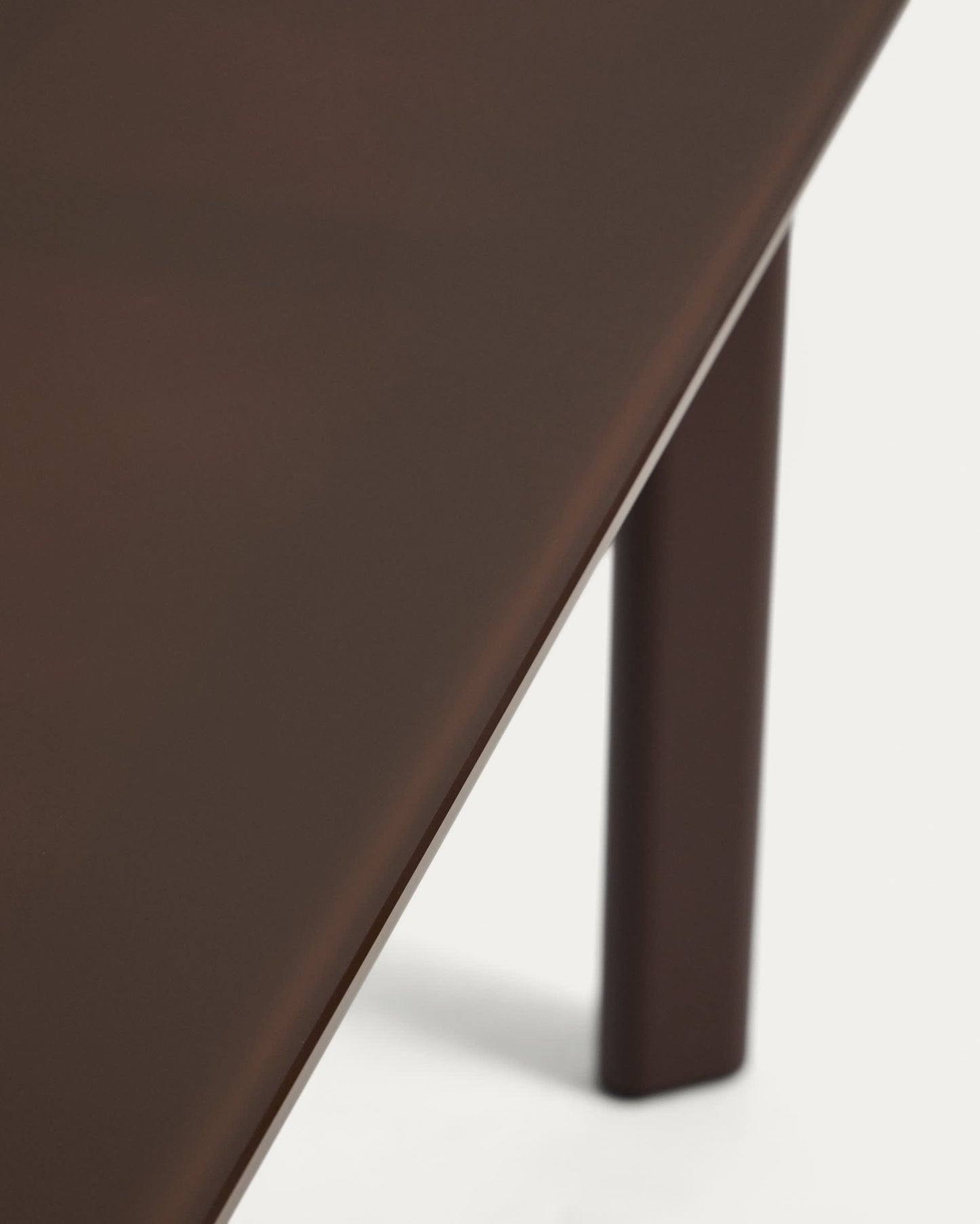 Tavolo ovale Erice in alluminio e vetro temperato marrone 230 x 100 cm