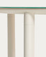 Tavolo ovale Erice in alluminio e vetro temperato écru 230 x 100 cm