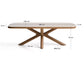 Tavolo da esterno Mirtia in alluminio effetto legno e pietra sinterizzata écru 240 x 110 cm
