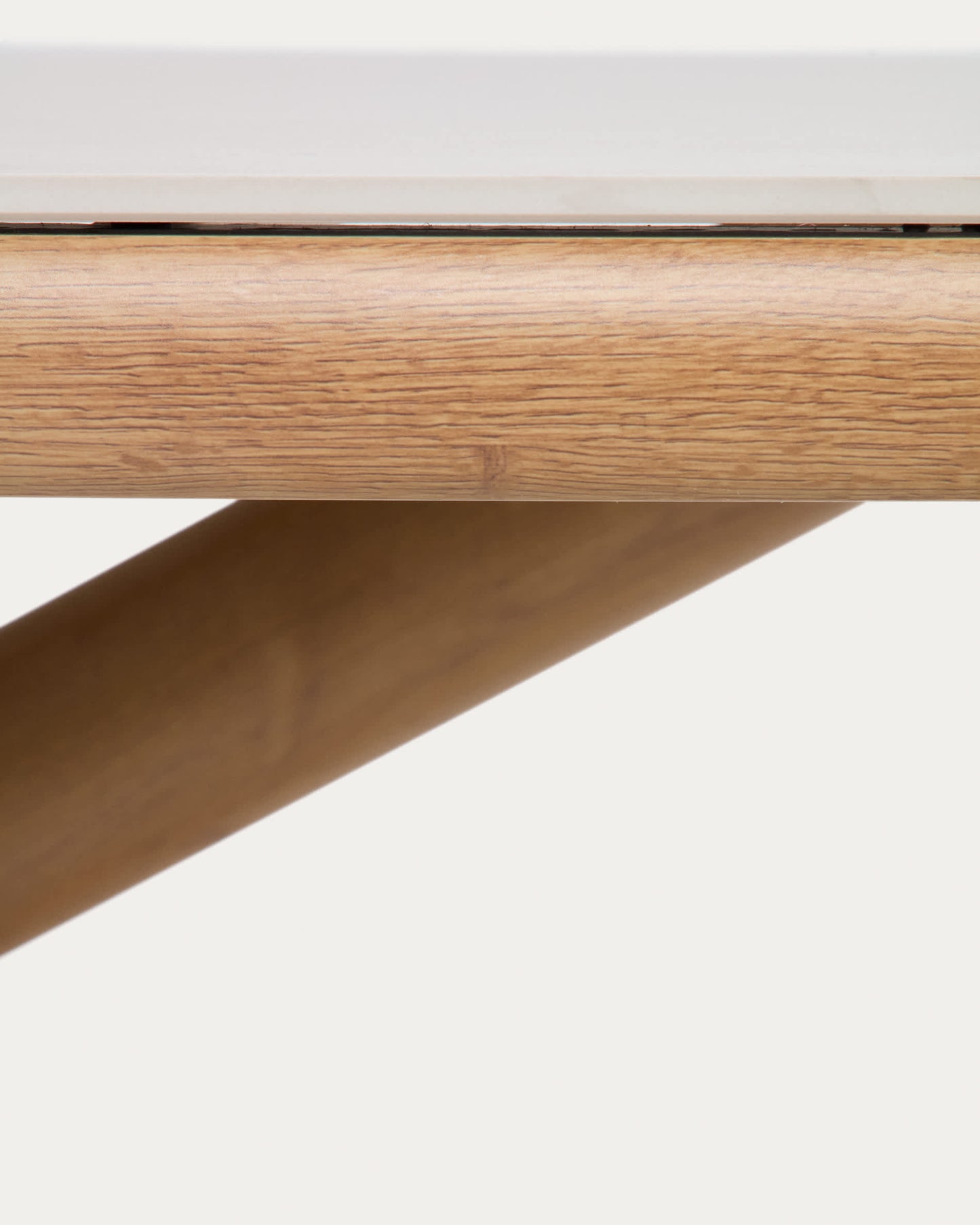 Tavolo da esterno Mirtia in alluminio effetto legno e pietra sinterizzata écru 240 x 110 cm