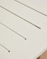 Tavolo allungabile Livorno in alluminio color écru e gambe effetto legno 233 (350) x 100 cm