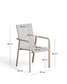 Sedia impilabile da esterno Canea in texteline beige e alluminio color tortora