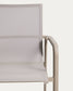 Sedia impilabile da esterno Canea in texteline beige e alluminio color tortora